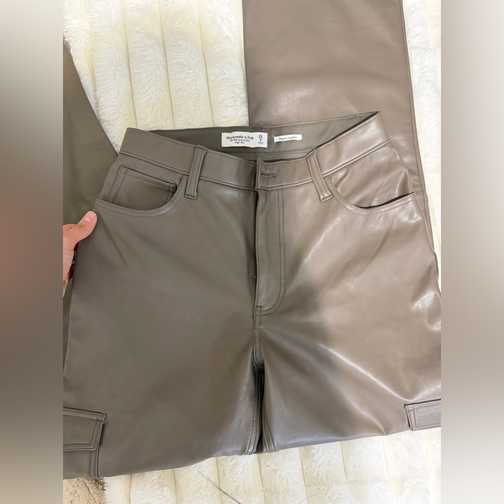 Abercrombie & fitch vegan high rise leather pants